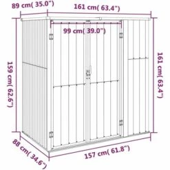 Abri à Outils De Jardin Marron 161x89x161 Cm Acier Galvanisé VidaXL - Brun 9 Abri à Outils De Jardin Marron 161x89x161 Cm Acier Galvanisé VidaXL - Brun -France Abri de jardin Soldes Boutique 67893911 3