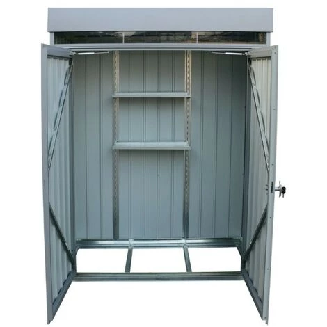 Ezooza Armoire De Rangement Palladium High Store 161,5 X 69,5 X 180 Cm à Deux Portes D'extérieur De Couleur Gris - Grigio 5 Ezooza Armoire De Rangement Palladium High Store 161,5 X 69,5 X 180 Cm à Deux Portes D'extérieur De Couleur Gris - Grigio – Image 3