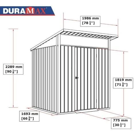 Ezooza Abri De Jardin En Métal Palladium 6'x5' Duramax 196,5 X 199 X 229 Cm Couleur Gris - Grigio 4 Ezooza Abri De Jardin En Métal Palladium 6'x5' Duramax 196,5 X 199 X 229 Cm Couleur Gris - Grigio – Image 2