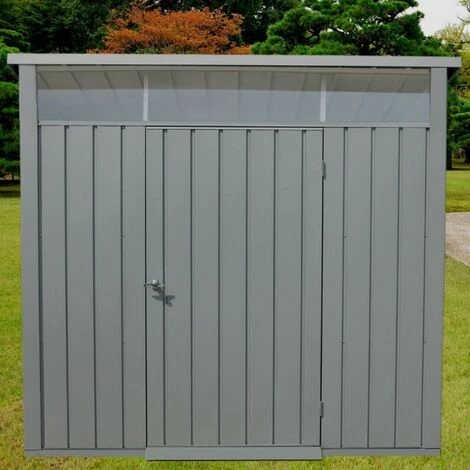 Ezooza Abri De Jardin En Métal Palladium 6'x5' Duramax 196,5 X 199 X 229 Cm Couleur Gris - Grigio 7 Ezooza Abri De Jardin En Métal Palladium 6'x5' Duramax 196,5 X 199 X 229 Cm Couleur Gris - Grigio – Image 5