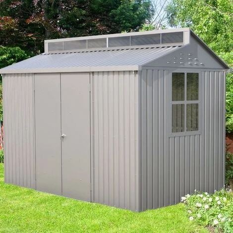 Ezooza Abri De Jardin Aluminium Alu 10'x6' Duramax 323 X 172 X 230,5 Cm Couleur Gris… - Grigio 4 Ezooza Abri De Jardin Aluminium Alu 10'x6' Duramax 323 X 172 X 230,5 Cm Couleur Gris… - Grigio – Image 2