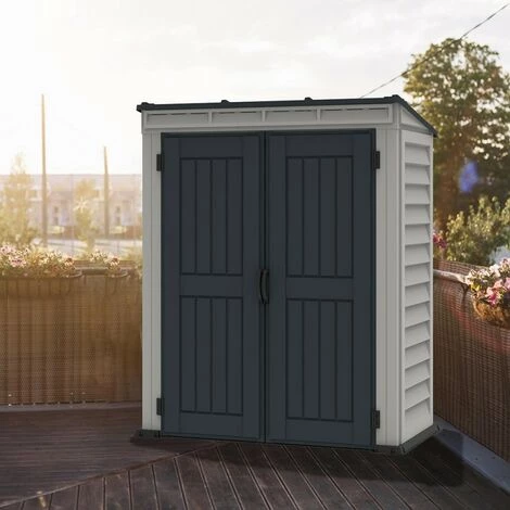 EZOOZA YardMate Pent Plus Abri De Jardin En PVC 170 X 92 Cm, Gris Clair Et Foncé - Grigio/Grigio Scuro 6 EZOOZA YardMate Pent Plus Abri De Jardin En PVC 170 X 92 Cm, Gris Clair Et Foncé - Grigio/Grigio Scuro – Image 4