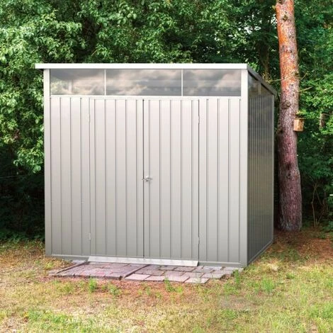 Ezooza Abri En Métal Palladium Duramax 8'x6' à Deux Portes 196,5 X 199 X 229 Cm Couleur Gris - Grigio 3 Ezooza Abri En Métal Palladium Duramax 8'x6' à Deux Portes 196,5 X 199 X 229 Cm Couleur Gris - Grigio – Image 2