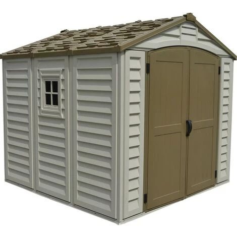 Ezooza DuraPlus 8'x8' Duramax Premium Abri De Jardin En PVC 240 X 247 X 235 Cm - Avorio/Marrone 7 Ezooza DuraPlus 8'x8' Duramax Premium Abri De Jardin En PVC 240 X 247 X 235 Cm - Avorio/Marrone – Image 5