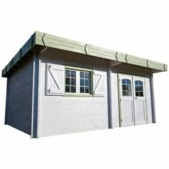 Habrita Abri En Madriers Massifs -Toit Plat - Double Rainurage 42 Mm