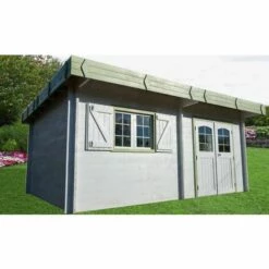 Habrita Abri En Madriers Massifs -Toit Plat - Double Rainurage 42 Mm -France Abri de jardin Soldes Boutique 7009858 3