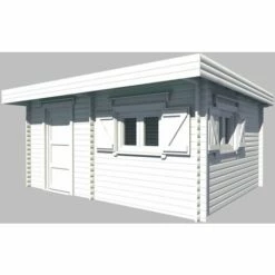 Habrita Abri En Madriers Massifs - Toit Plat - Double Rainurage 60 Mm