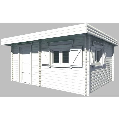 Habrita Abri En Madriers Massifs - Toit Plat - Double Rainurage 60 Mm 3 Habrita Abri En Madriers Massifs - Toit Plat - Double Rainurage 60 Mm