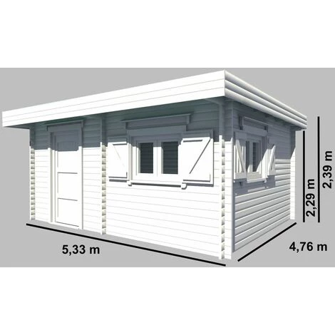 Habrita Abri En Madriers Massifs - Toit Plat - Double Rainurage 60 Mm 4 Habrita Abri En Madriers Massifs - Toit Plat - Double Rainurage 60 Mm – Image 2