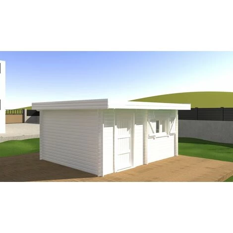 Habrita Abri En Madriers Massifs - Toit Plat - Double Rainurage 60 Mm 5 Habrita Abri En Madriers Massifs - Toit Plat - Double Rainurage 60 Mm – Image 3