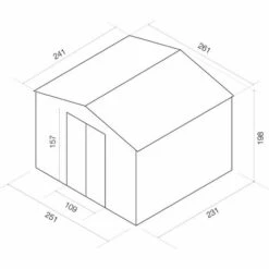 GARDIUN Abri De Jardin En Métal Glasgow - 6,3 M² Ext. 241x261x198 Cm Acier Galvanisé Vert 11 GARDIUN Abri De Jardin En Métal Glasgow - 6,3 M² Ext. 241x261x198 Cm Acier Galvanisé Vert -France Abri de jardin Soldes Boutique 7283809 5