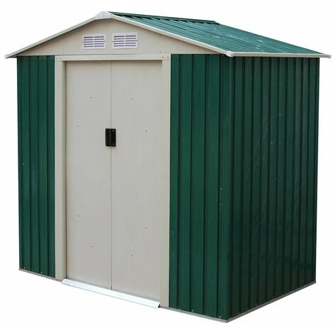 GARDIUN Abri De Jardin En Métal Yorkshire - 2,43 M² Ext. 121x201x190 Cm Acier Galvanisé Vert 3 GARDIUN Abri De Jardin En Métal Yorkshire - 2,43 M² Ext. 121x201x190 Cm Acier Galvanisé Vert
