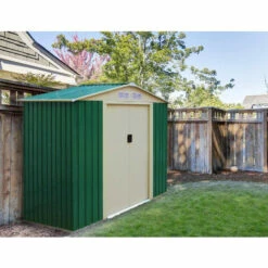 GARDIUN Abri De Jardin En Métal Yorkshire - 2,43 M² Ext. 121x201x190 Cm Acier Galvanisé Vert 9 GARDIUN Abri De Jardin En Métal Yorkshire - 2,43 M² Ext. 121x201x190 Cm Acier Galvanisé Vert -France Abri de jardin Soldes Boutique 7901225 3