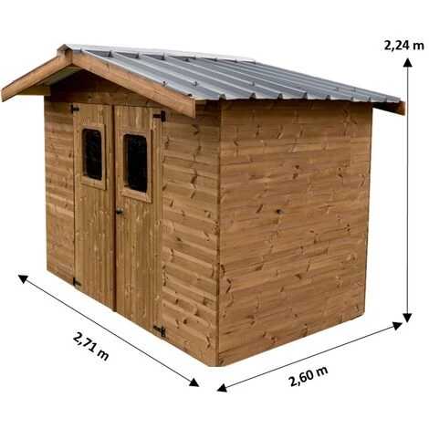 Habrita Abri THERMA En Bois - 7,04 M² - Sans Plancher - Toit Double Pente Bac Acier 4 Habrita Abri THERMA En Bois - 7,04 M² - Sans Plancher - Toit Double Pente Bac Acier – Image 2