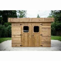 Habrita Abri THIZY Madriers Sans Plancher, Toit Plat Bac Acier 11,53 M² 9 Habrita Abri THIZY Madriers Sans Plancher, Toit Plat Bac Acier 11,53 M² -France Abri de jardin Soldes Boutique 8338816 3