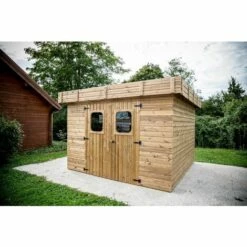 Habrita Abri THIZY Madriers Sans Plancher, Toit Plat Bac Acier 11,53 M² 11 Habrita Abri THIZY Madriers Sans Plancher, Toit Plat Bac Acier 11,53 M² -France Abri de jardin Soldes Boutique 8338816 5