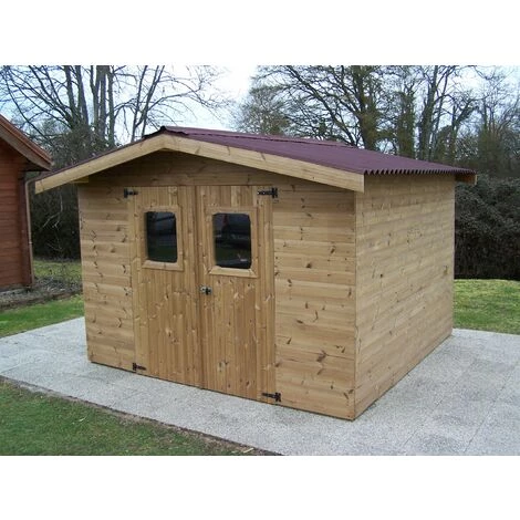 Habrita Abri THIERS Madriers Sans Plancher, Toit Double Pente 11,97 M² 5 Habrita Abri THIERS Madriers Sans Plancher, Toit Double Pente 11,97 M² – Image 3