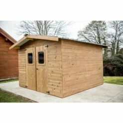 Habrita Abri THERMABRI Madriers - 12,31 M² Sans Plancher - Toit Double Pente Bac Acier 9 Habrita Abri THERMABRI Madriers - 12,31 M² Sans Plancher - Toit Double Pente Bac Acier -France Abri de jardin Soldes Boutique 8338828 3