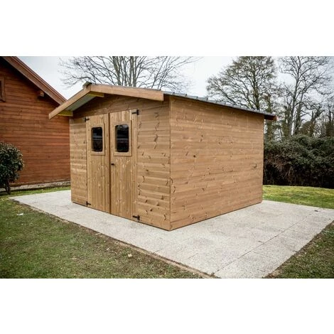 Habrita Abri THERMABRI Madriers - 12,31 M² Sans Plancher - Toit Double Pente Bac Acier 6 Habrita Abri THERMABRI Madriers - 12,31 M² Sans Plancher - Toit Double Pente Bac Acier – Image 4