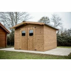 Habrita Abri THERMABRI Madriers - 12,31 M² Sans Plancher - Toit Double Pente Bac Acier 11 Habrita Abri THERMABRI Madriers - 12,31 M² Sans Plancher - Toit Double Pente Bac Acier -France Abri de jardin Soldes Boutique 8338828 5