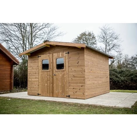 Habrita Abri THERMABRI Madriers - 12,31 M² Sans Plancher - Toit Double Pente Bac Acier 7 Habrita Abri THERMABRI Madriers - 12,31 M² Sans Plancher - Toit Double Pente Bac Acier – Image 5