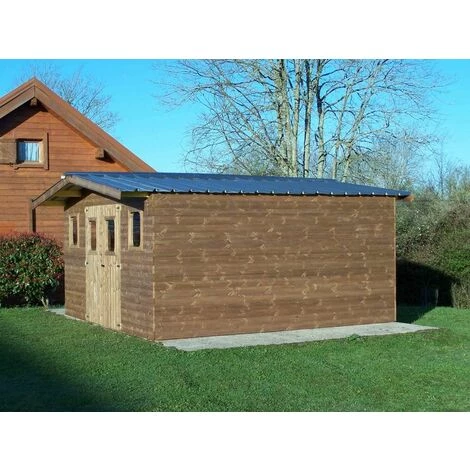 Habrita Abri THERMABRI Madriers - 24,30 M² - Sans Plancher - Toit Double Pente Bac Acier 4 Habrita Abri THERMABRI Madriers - 24,30 M² - Sans Plancher - Toit Double Pente Bac Acier – Image 2