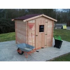 Habrita Abri DALIA Madriers Douglas 20 Mm Sans Plancher Toit Double Pente 4,71 M² -France Abri de jardin Soldes Boutique 8338832 5