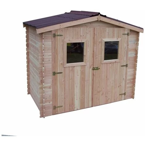 Habrita Abri DALIA Madriers 20 Mm Sans Plancher Toit Double Pente 5,71 M² 3 Habrita Abri DALIA Madriers 20 Mm Sans Plancher Toit Double Pente 5,71 M²