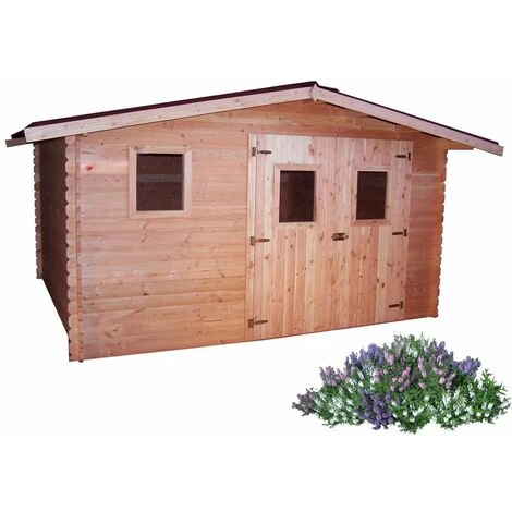 Habrita Abri DUBLIN Madriers Douglas 28 Mm Sans Plancher Toit Double Pente 12,89 M² 4 Habrita Abri DUBLIN Madriers Douglas 28 Mm Sans Plancher Toit Double Pente 12,89 M² – Image 2