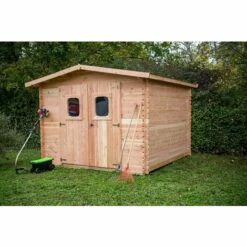 Habrita Abri DOMMAR Madriers Douglas 28 Mm - 10,89 M² - Sans Plancher - Toit Double Pente -France Abri de jardin Soldes Boutique 8338840 4