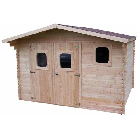 Habrita Abri DOMMAR Douglas Madriers 28 Mm - 15,28 M² - Sans Plancher - Toit Double Pente 3 Habrita Abri DOMMAR Douglas Madriers 28 Mm - 15,28 M² - Sans Plancher - Toit Double Pente