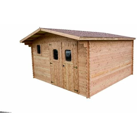 Habrita Abri DOMMAR Douglas Madriers 28 Mm - 15,28 M² - Sans Plancher - Toit Double Pente 4 Habrita Abri DOMMAR Douglas Madriers 28 Mm - 15,28 M² - Sans Plancher - Toit Double Pente – Image 2