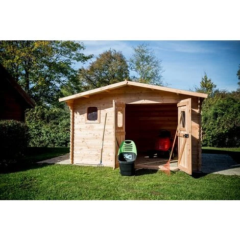 Habrita Abri DOMMAR Douglas Madriers 28 Mm - 15,28 M² - Sans Plancher - Toit Double Pente 6 Habrita Abri DOMMAR Douglas Madriers 28 Mm - 15,28 M² - Sans Plancher - Toit Double Pente – Image 4