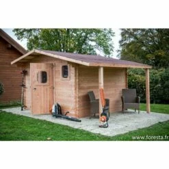 Habrita Abri DOMMAR Douglas Madriers 28 Mm - 19,65 M² - Avec Bûcher - Sans Plancher -France Abri de jardin Soldes Boutique 8338844 3