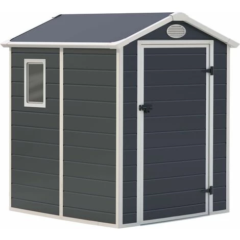 GARDIUN Abri De Jardin En Résine Marena 2,47 M² Extérieur 190x132x203 Cm Anthracite/Blanc 3 GARDIUN Abri De Jardin En Résine Marena 2,47 M² Extérieur 190x132x203 Cm Anthracite/Blanc