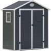 GARDIUN Abri De Jardin En Résine Arabela 1,92 M² Extérieur 102x188x225 Cm Anthracite/Blanc