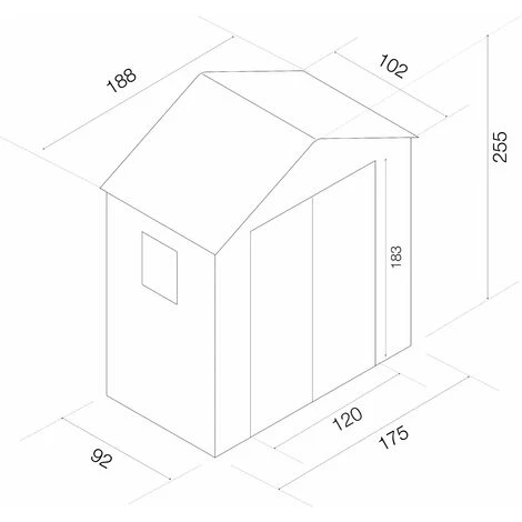 GARDIUN Abri De Jardin En Résine Arabela 1,92 M² Extérieur 102x188x225 Cm Anthracite/Blanc 5 GARDIUN Abri De Jardin En Résine Arabela 1,92 M² Extérieur 102x188x225 Cm Anthracite/Blanc – Image 3