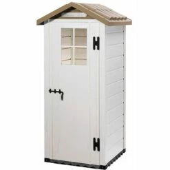 Abris En Résine Tuscany Evo 80 Blanc/Beige 97x97x203 Cm - KSP38200 - GARDIUN