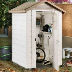 GARDIUN Abri De Jardin En Résine Tuscany Evo 120 2 M² 137x144x214 Cm Blanc/Beige 10 GARDIUN Abri De Jardin En Résine Tuscany Evo 120 2 M² 137x144x214 Cm Blanc/Beige -France Abri de jardin Soldes Boutique 9856655 4