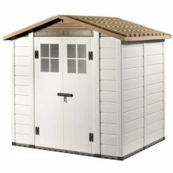 GARDIUN Abri De Jardin En Résine Tuscany Evo 200 4 M² 181x220x216 Cm Blanc/Beige