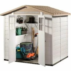 GARDIUN Abri De Jardin En Résine Tuscany Evo 200 4 M² 181x220x216 Cm Blanc/Beige -France Abri de jardin Soldes Boutique 9856656 4