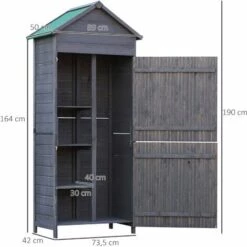 Outsunny Armoire Abri De Jardin Remise Pour Outils 3 étagères 2 Porte Loquets Toit Pente Bitumé 84L X 51l X 188H Cm Pin Massif Traité Gris - Gris 9 Outsunny Armoire Abri De Jardin Remise Pour Outils 3 étagères 2 Porte Loquets Toit Pente Bitumé 84L X 51l X 188H Cm Pin Massif Traité Gris - Gris -France Abri de jardin Soldes Boutique 9859729 3