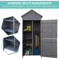 Outsunny Armoire Abri De Jardin Remise Pour Outils 3 étagères 2 Porte Loquets Toit Pente Bitumé 84L X 51l X 188H Cm Pin Massif Traité Gris - Gris 10 Outsunny Armoire Abri De Jardin Remise Pour Outils 3 étagères 2 Porte Loquets Toit Pente Bitumé 84L X 51l X 188H Cm Pin Massif Traité Gris - Gris -France Abri de jardin Soldes Boutique 9859729 4